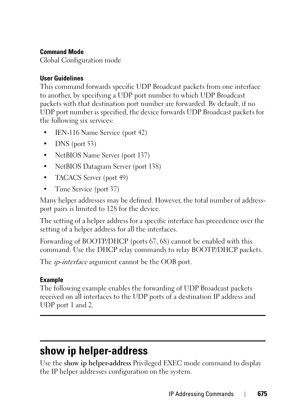 Show ip helper-address | Dell PowerEdge VRTX User Manual | Page 675 / 832