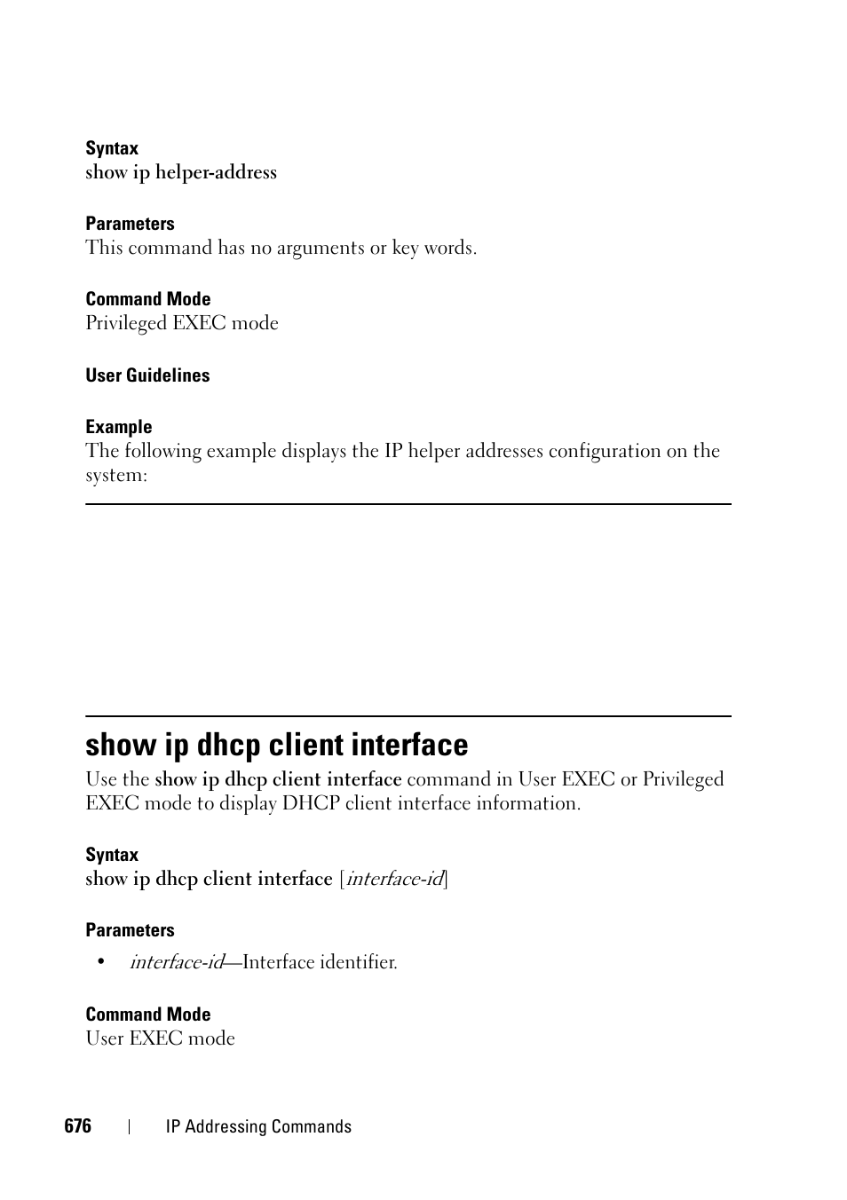 Show ip dhcp client interface | Dell PowerEdge VRTX User Manual | Page 676 / 832