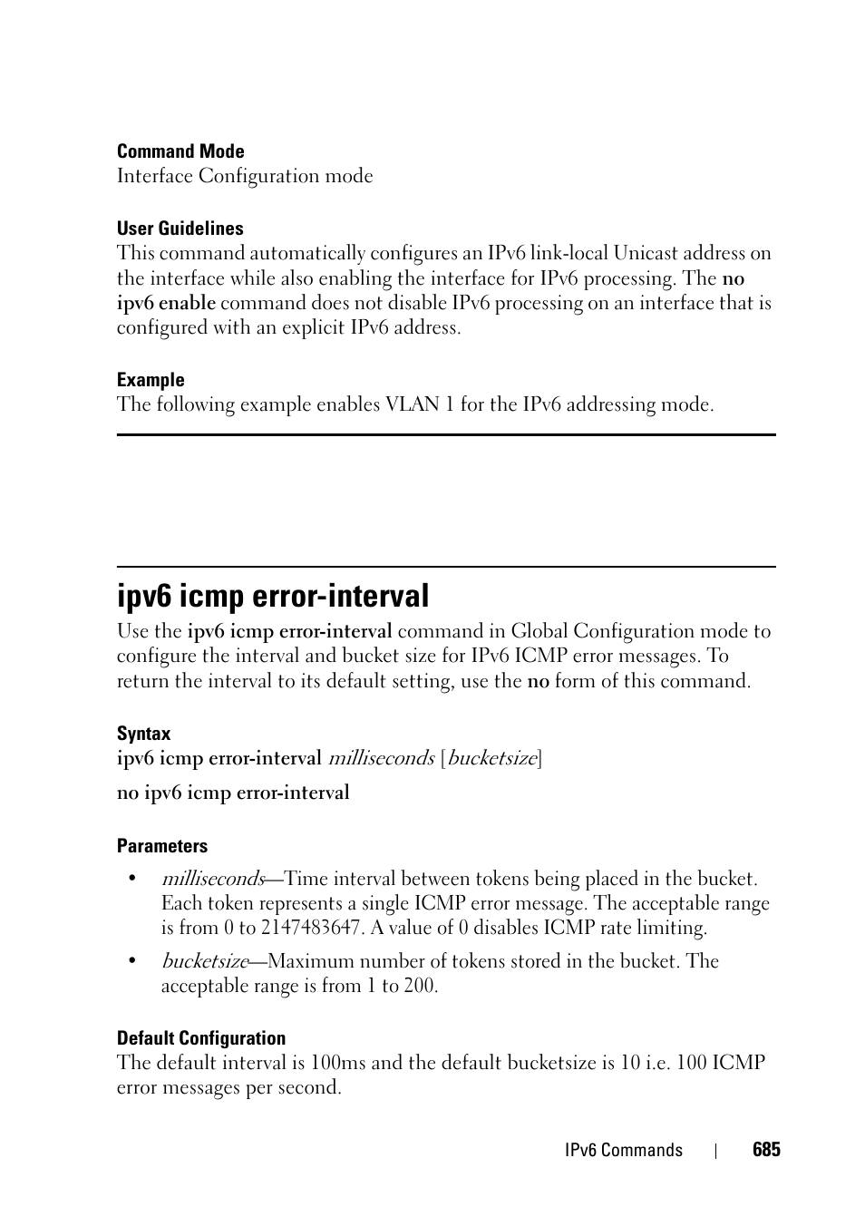 Ipv6 icmp error-interval | Dell PowerEdge VRTX User Manual | Page 685 / 832
