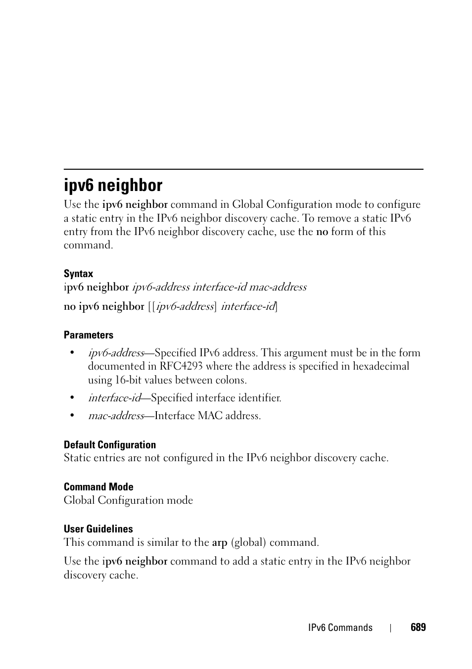 Ipv6 neighbor | Dell PowerEdge VRTX User Manual | Page 689 / 832