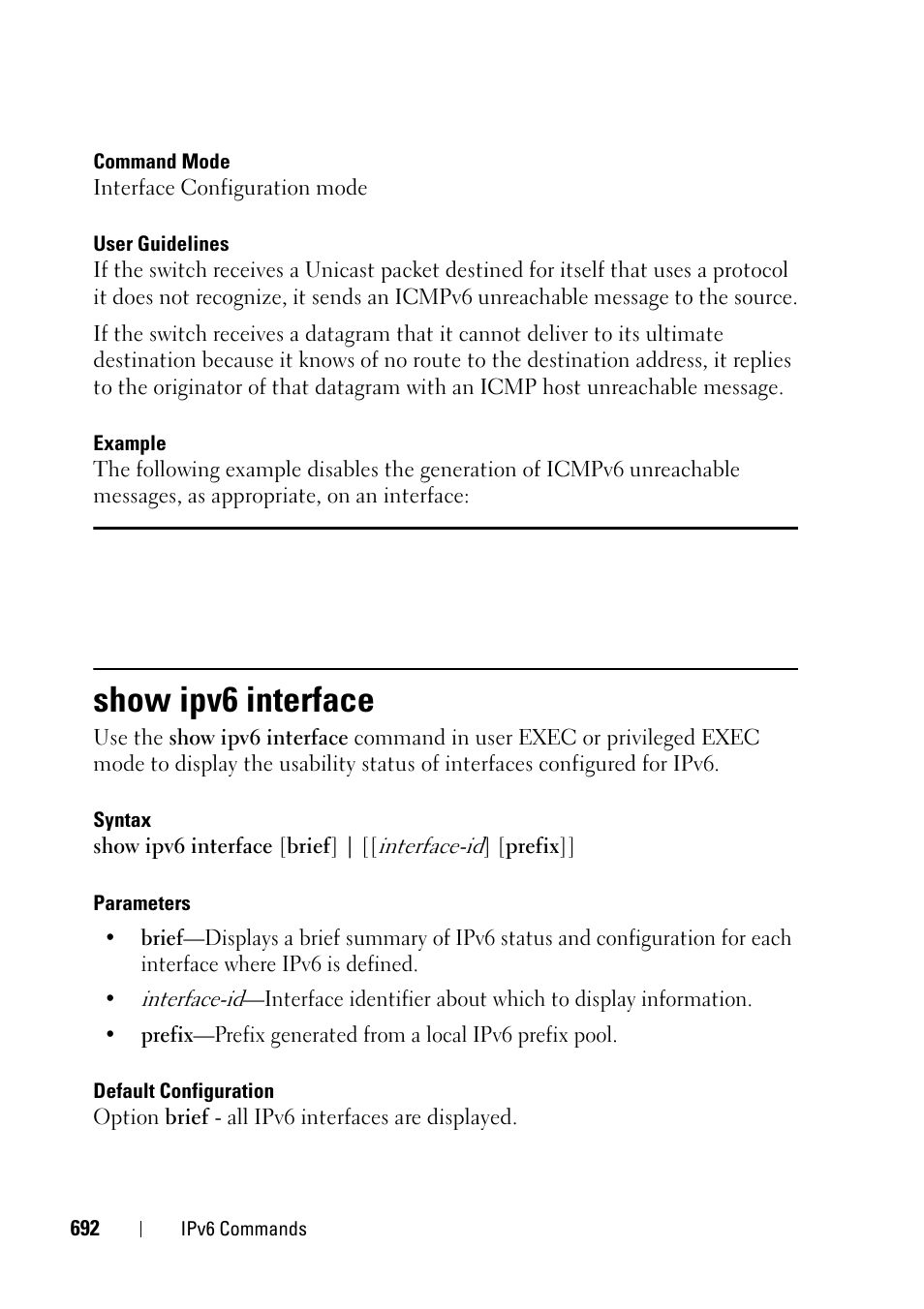 Show ipv6 interface | Dell PowerEdge VRTX User Manual | Page 692 / 832