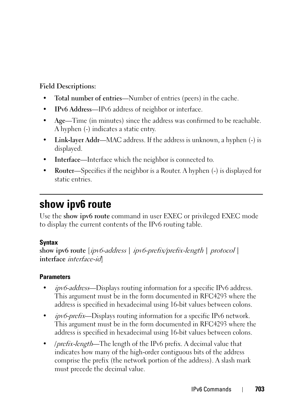 Show ipv6 route | Dell PowerEdge VRTX User Manual | Page 703 / 832