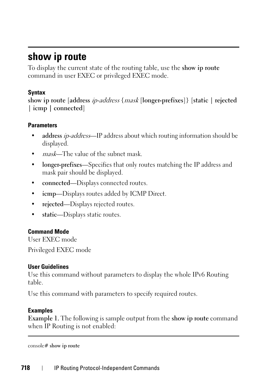Show ip route | Dell PowerEdge VRTX User Manual | Page 718 / 832