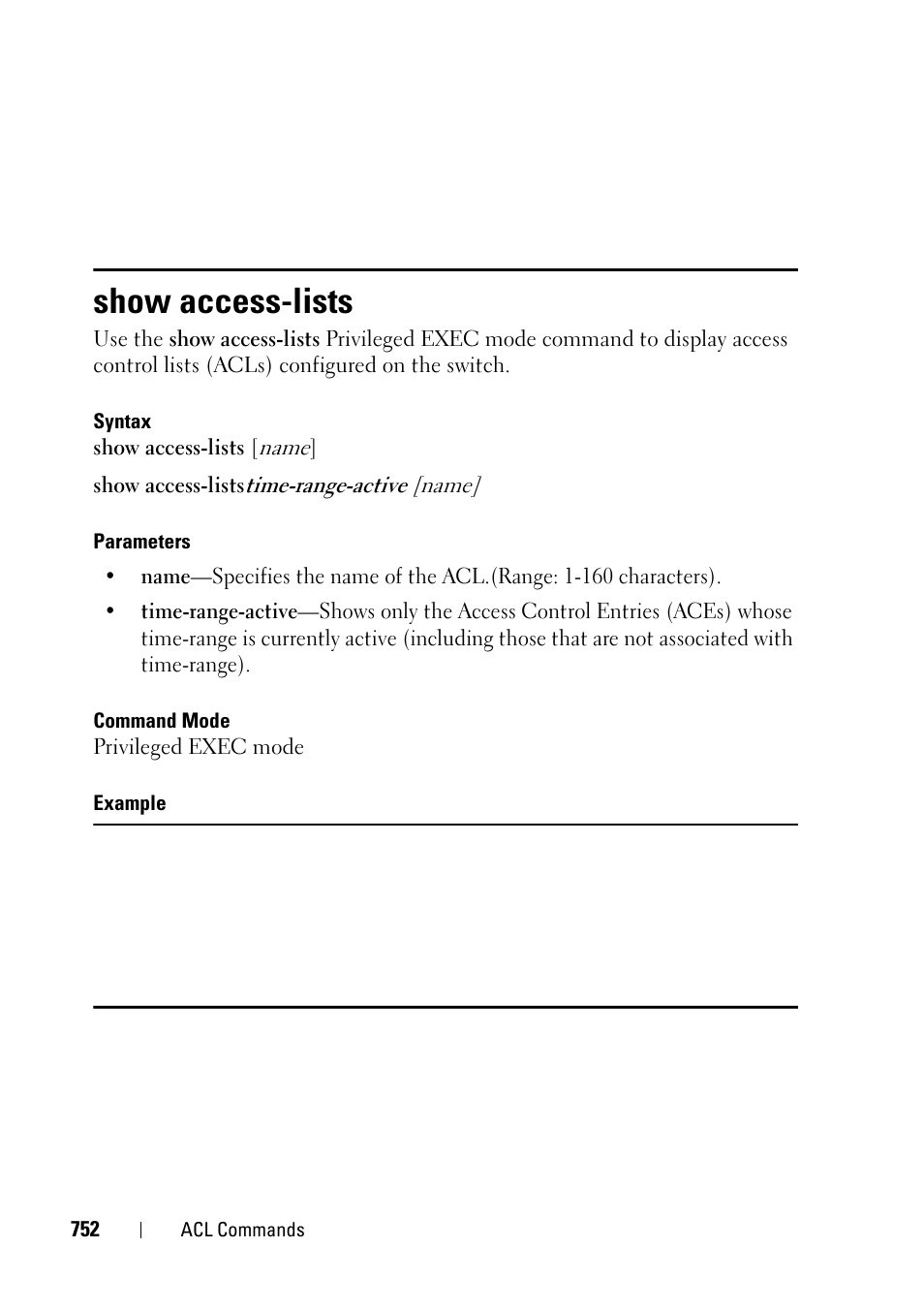 Show access-lists | Dell PowerEdge VRTX User Manual | Page 752 / 832