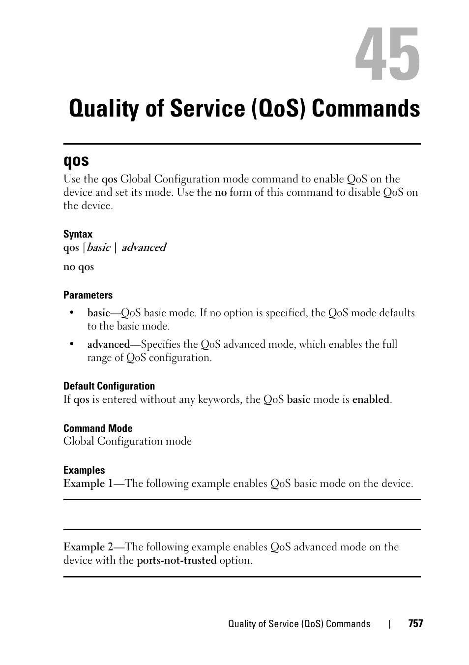 Quality of service (qos) commands, 43 quality of service (qos) commands | Dell PowerEdge VRTX User Manual | Page 757 / 832