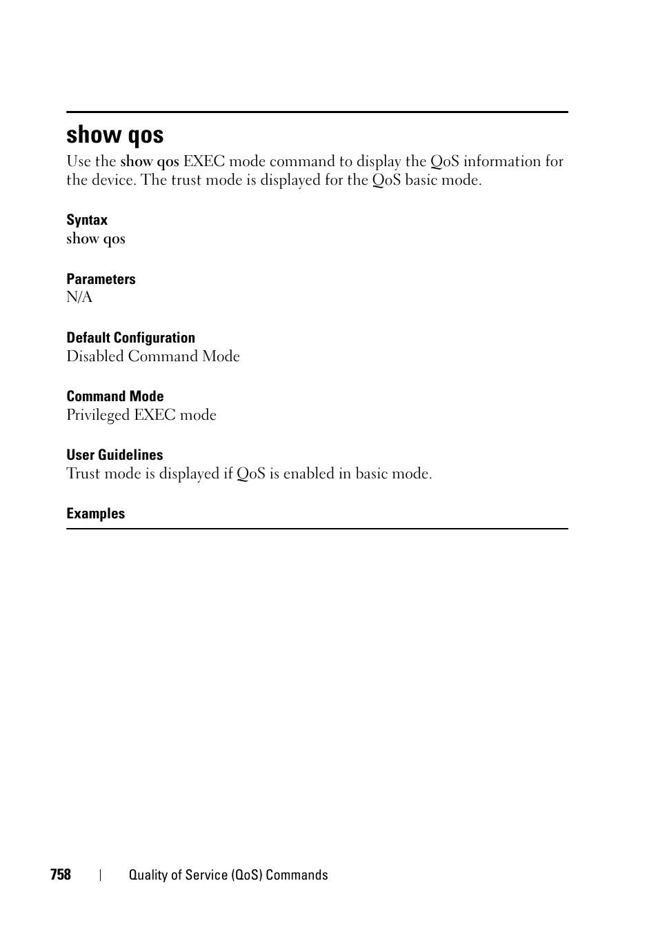 Show qos | Dell PowerEdge VRTX User Manual | Page 758 / 832