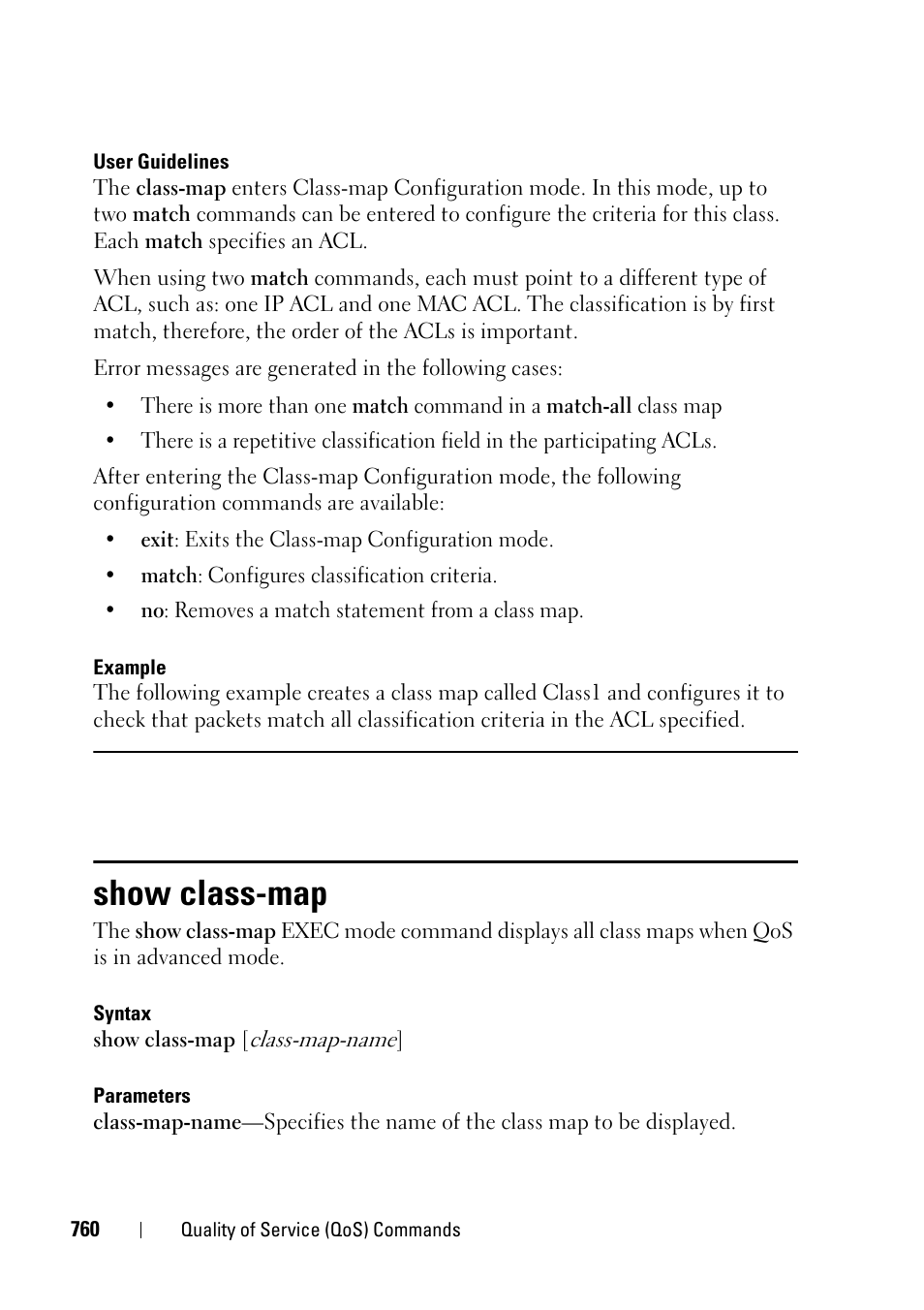 Show class-map | Dell PowerEdge VRTX User Manual | Page 760 / 832