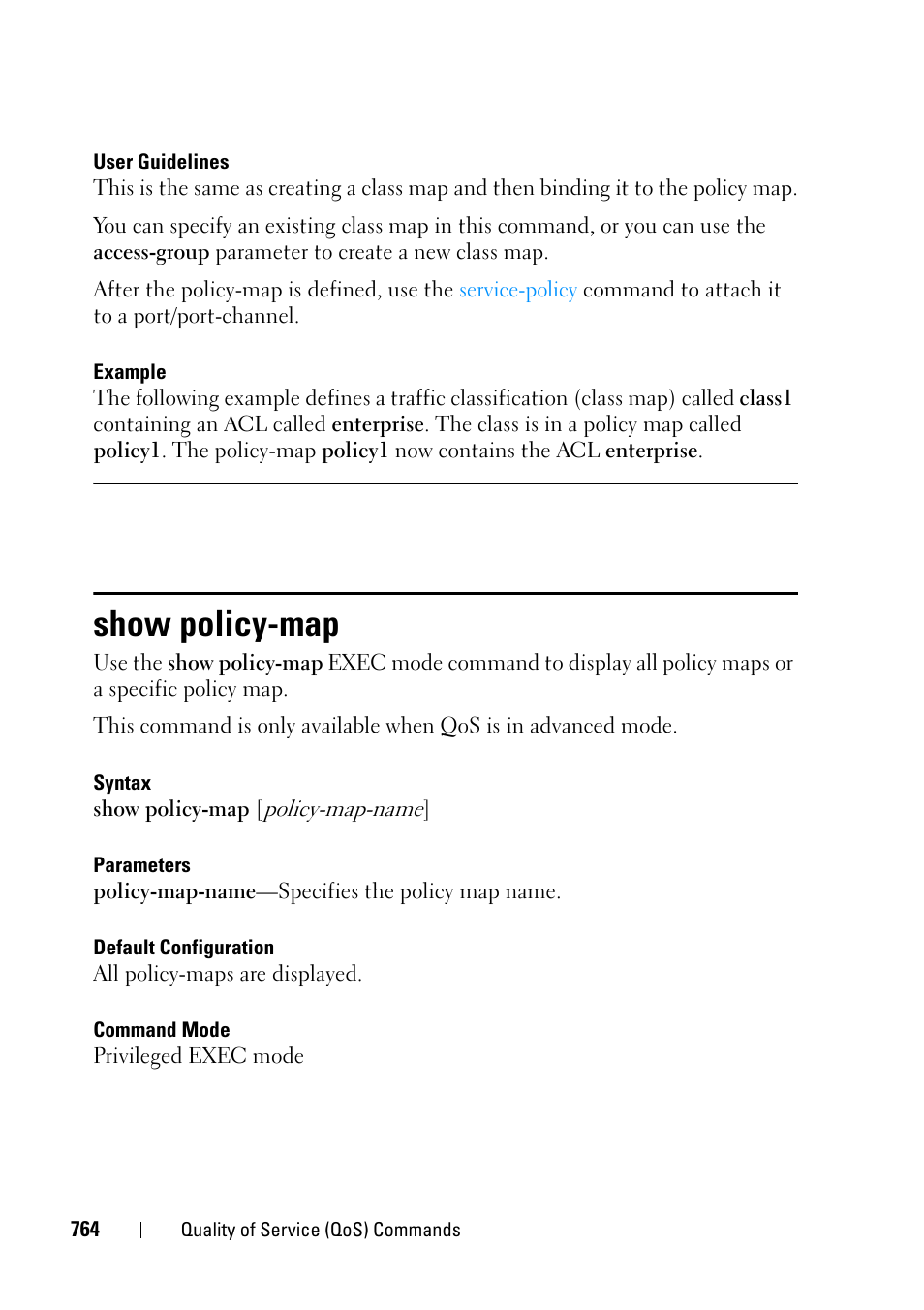 Show policy-map | Dell PowerEdge VRTX User Manual | Page 764 / 832
