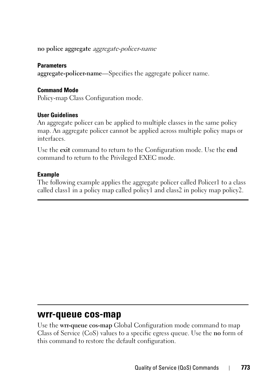 Wrr-queue cos-map | Dell PowerEdge VRTX User Manual | Page 773 / 832