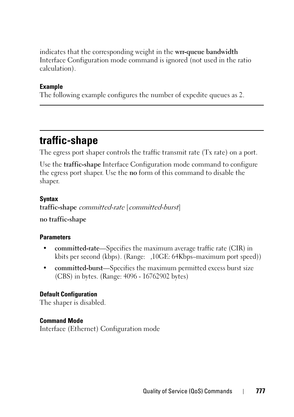 Traffic-shape | Dell PowerEdge VRTX User Manual | Page 777 / 832