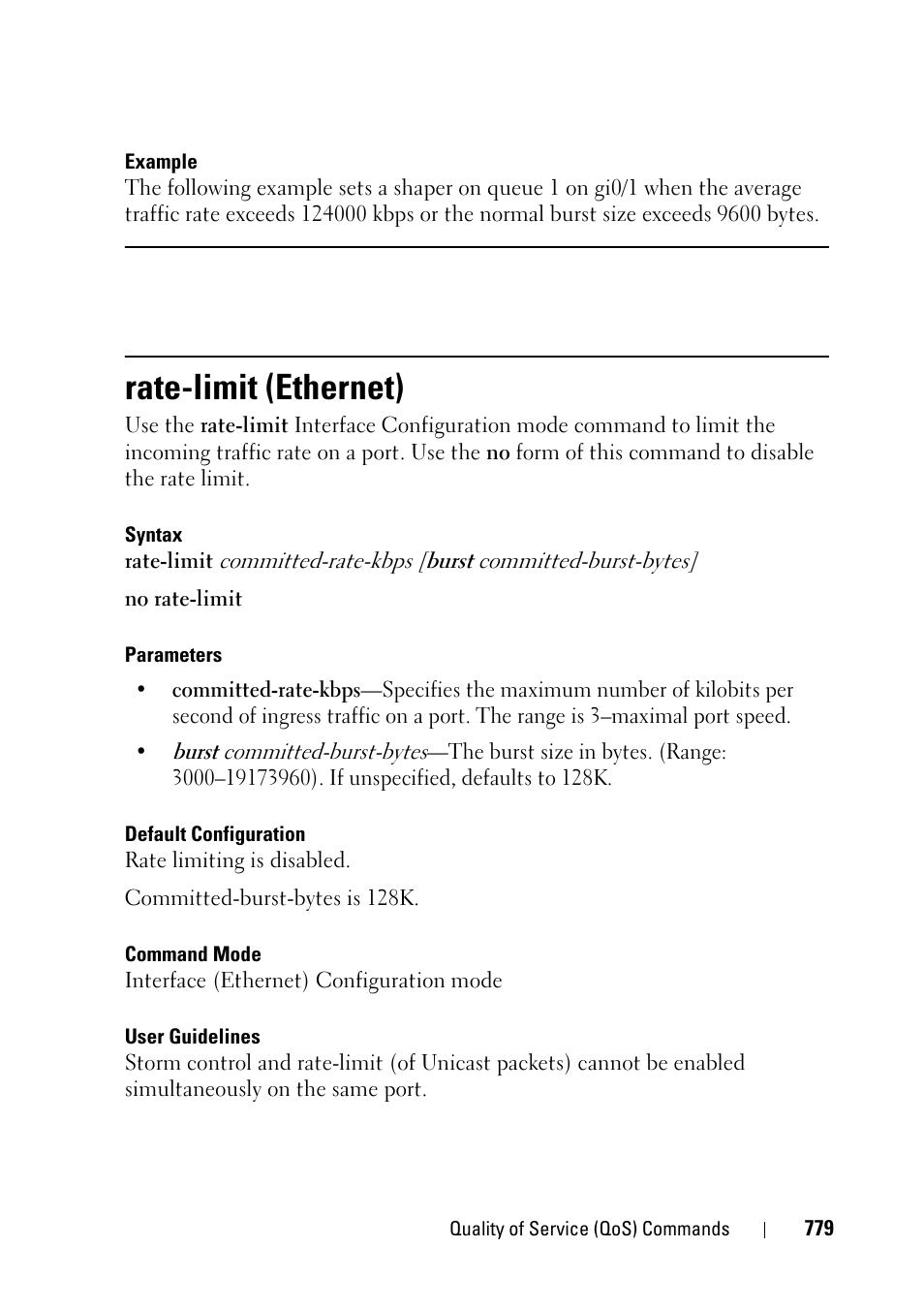 Rate-limit (ethernet) | Dell PowerEdge VRTX User Manual | Page 779 / 832