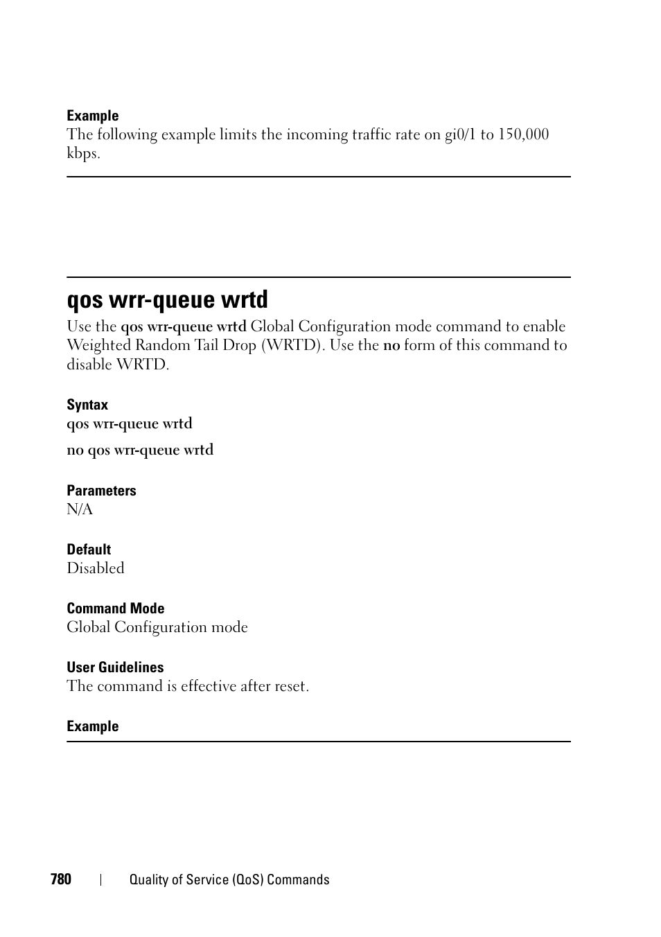 Qos wrr-queue wrtd | Dell PowerEdge VRTX User Manual | Page 780 / 832