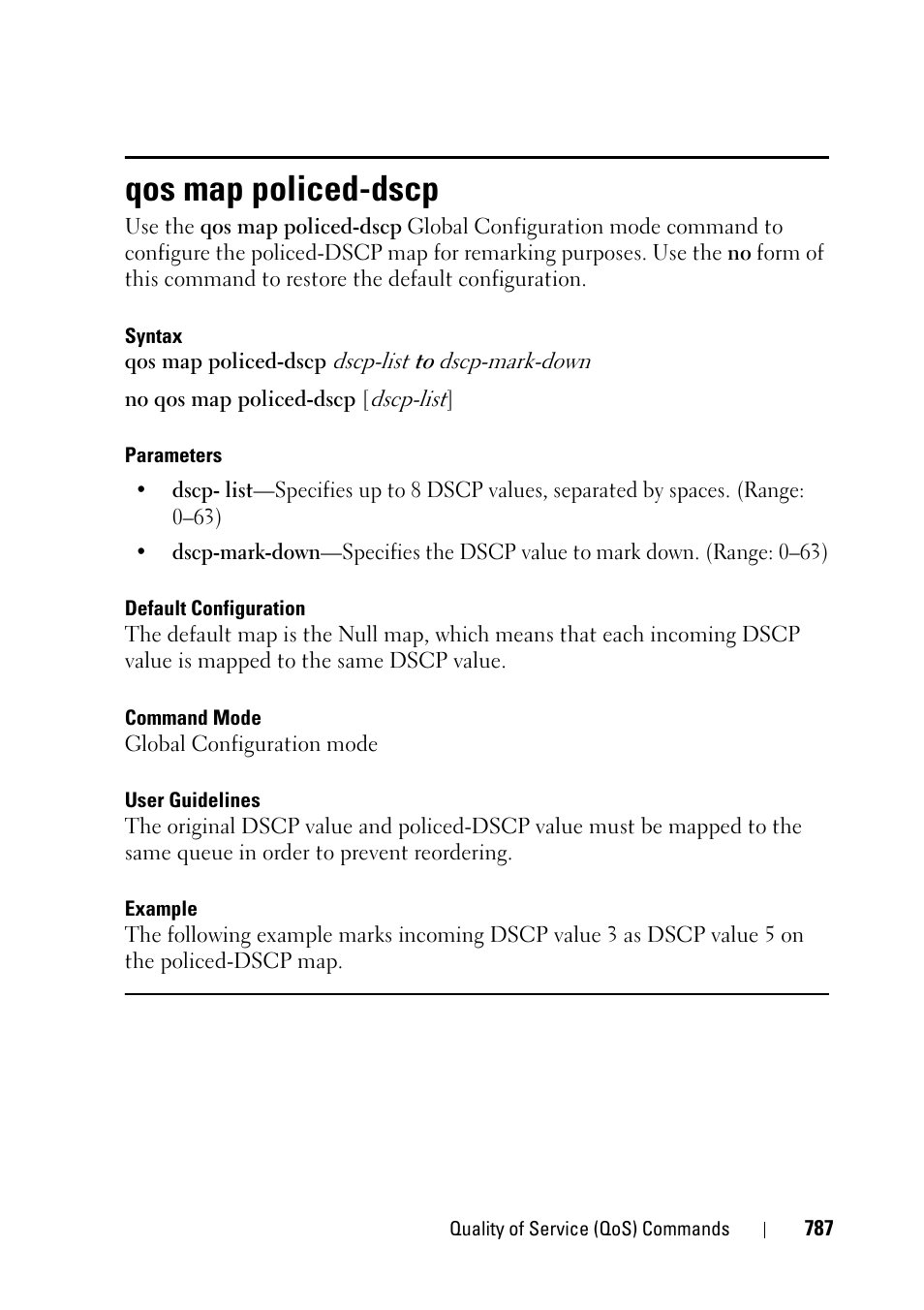Qos map policed-dscp | Dell PowerEdge VRTX User Manual | Page 787 / 832