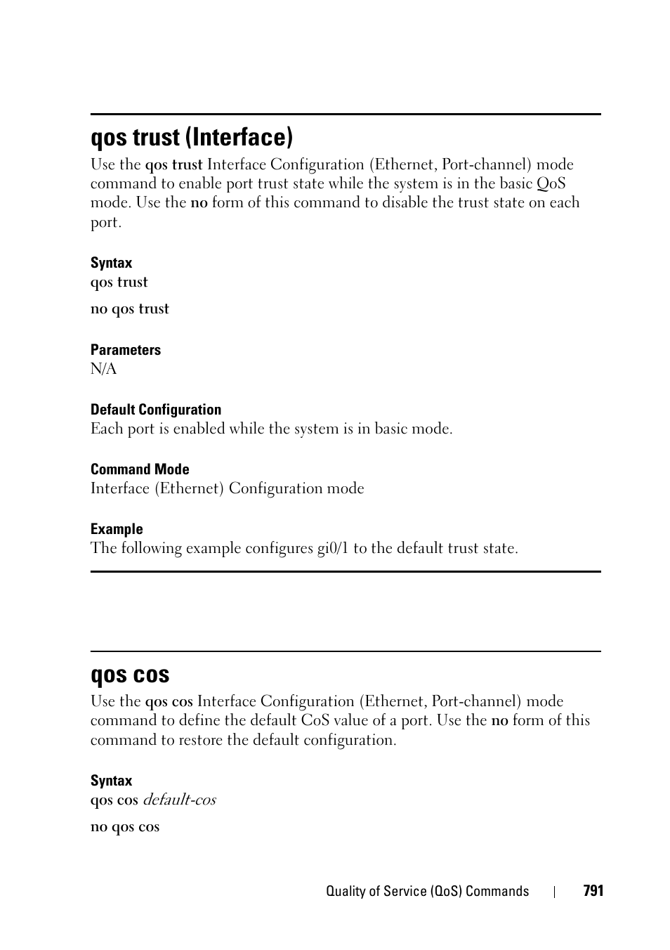 Qos trust (interface), Qos cos, Inte | Dell PowerEdge VRTX User Manual | Page 791 / 832