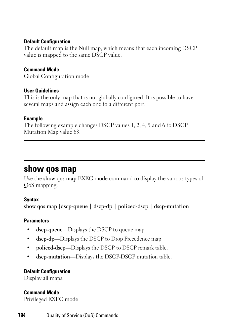 Show qos map | Dell PowerEdge VRTX User Manual | Page 794 / 832