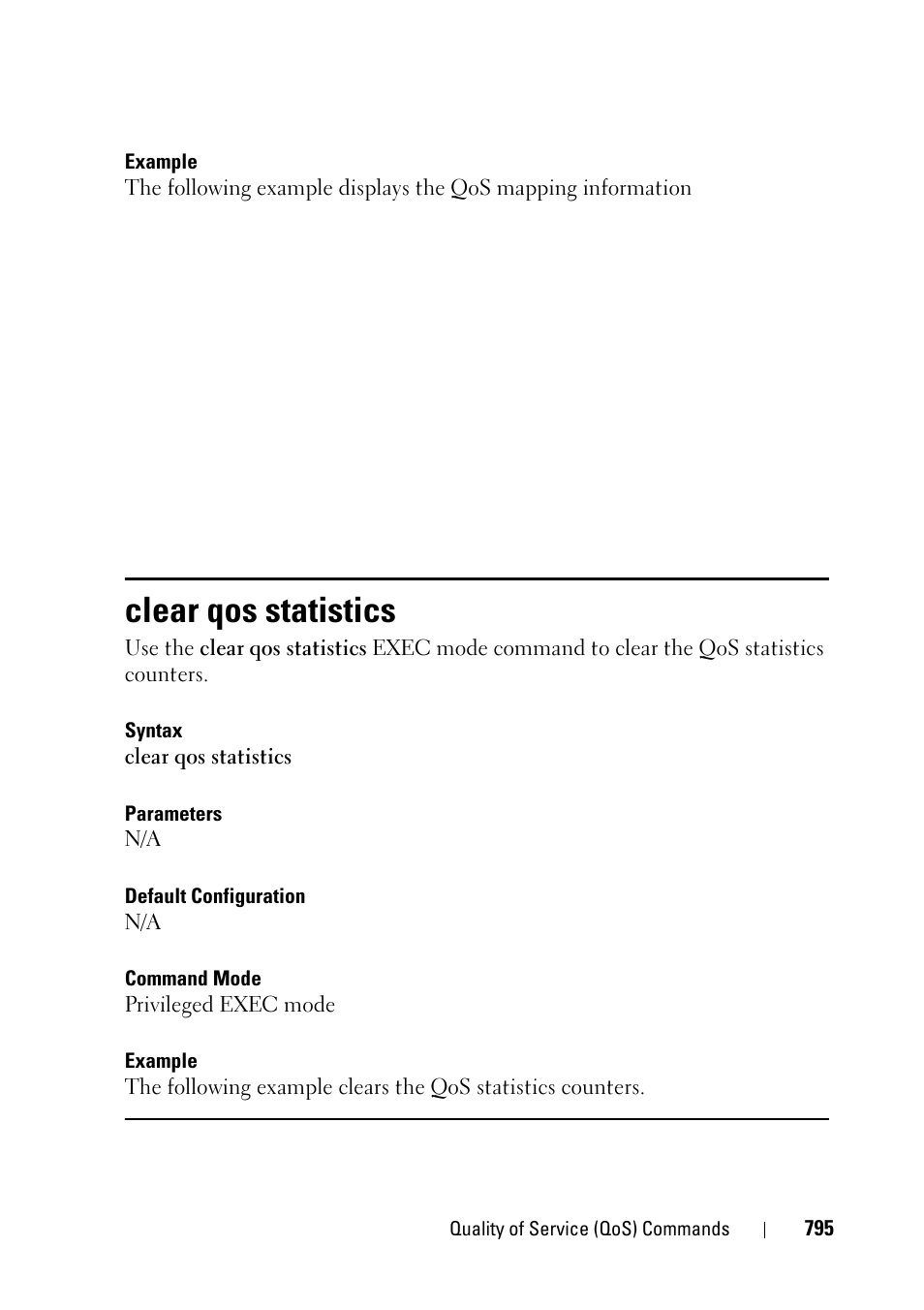 Clear qos statistics | Dell PowerEdge VRTX User Manual | Page 795 / 832