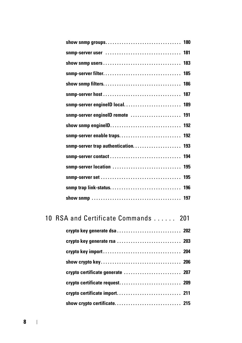 10 rsa and certificate commands | Dell PowerEdge VRTX User Manual | Page 8 / 832