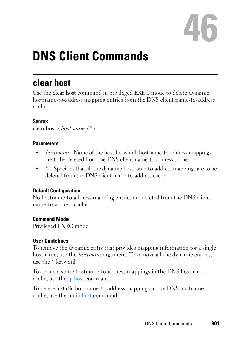 Dns client commands, Clear host, 44 dns client commands | Dell PowerEdge VRTX User Manual | Page 801 / 832