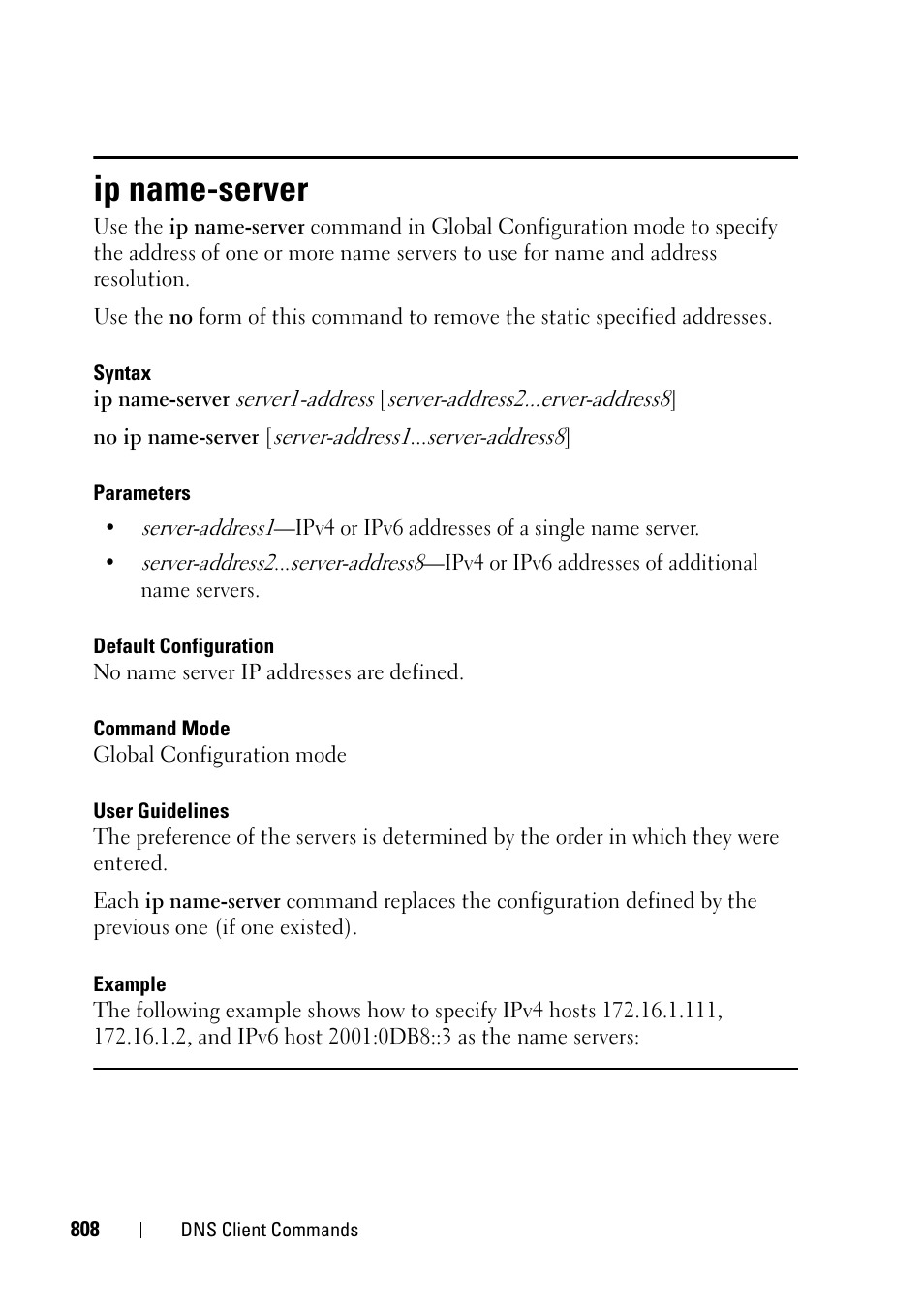 Ip name-server | Dell PowerEdge VRTX User Manual | Page 808 / 832