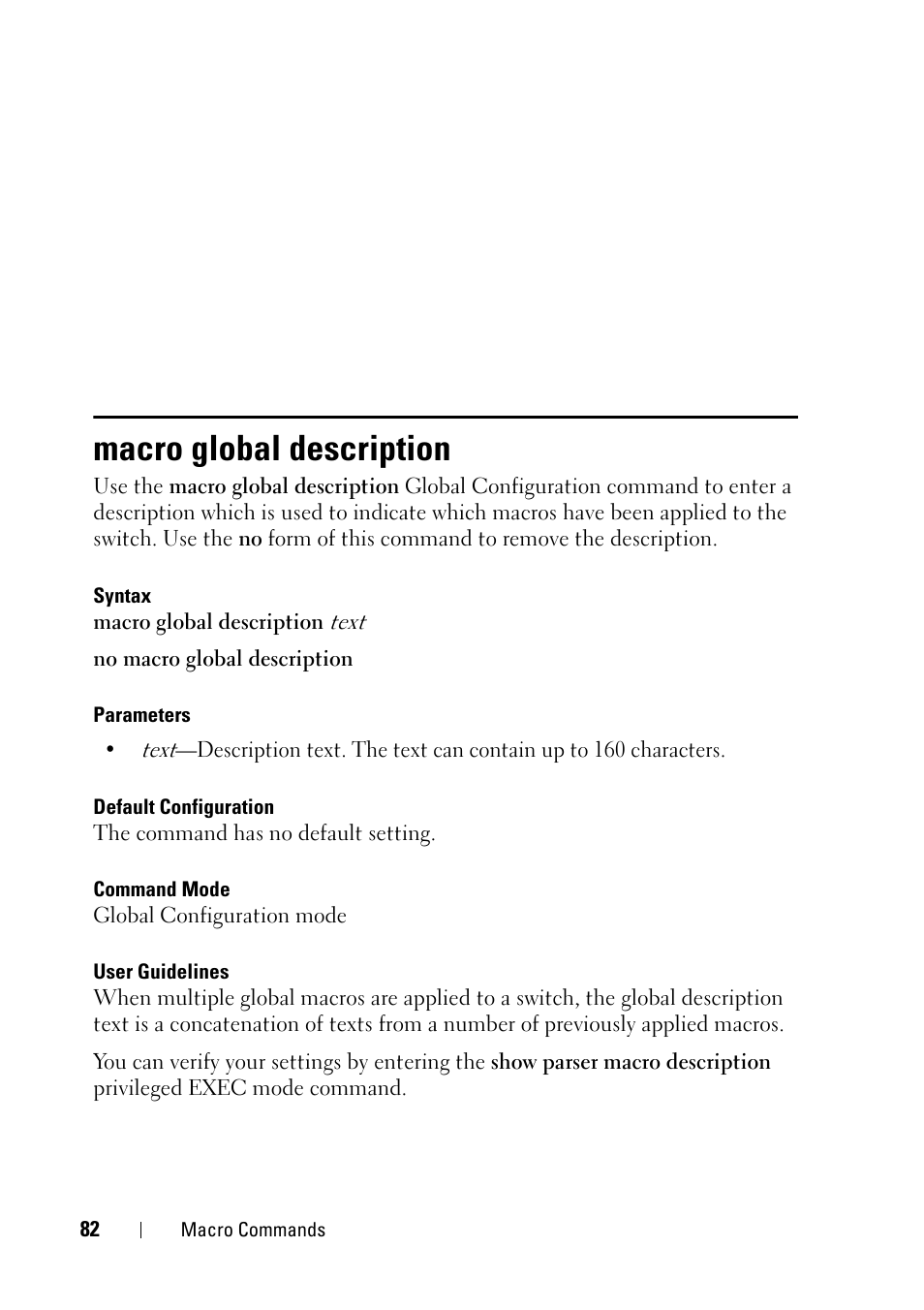 Macro global description | Dell PowerEdge VRTX User Manual | Page 82 / 832