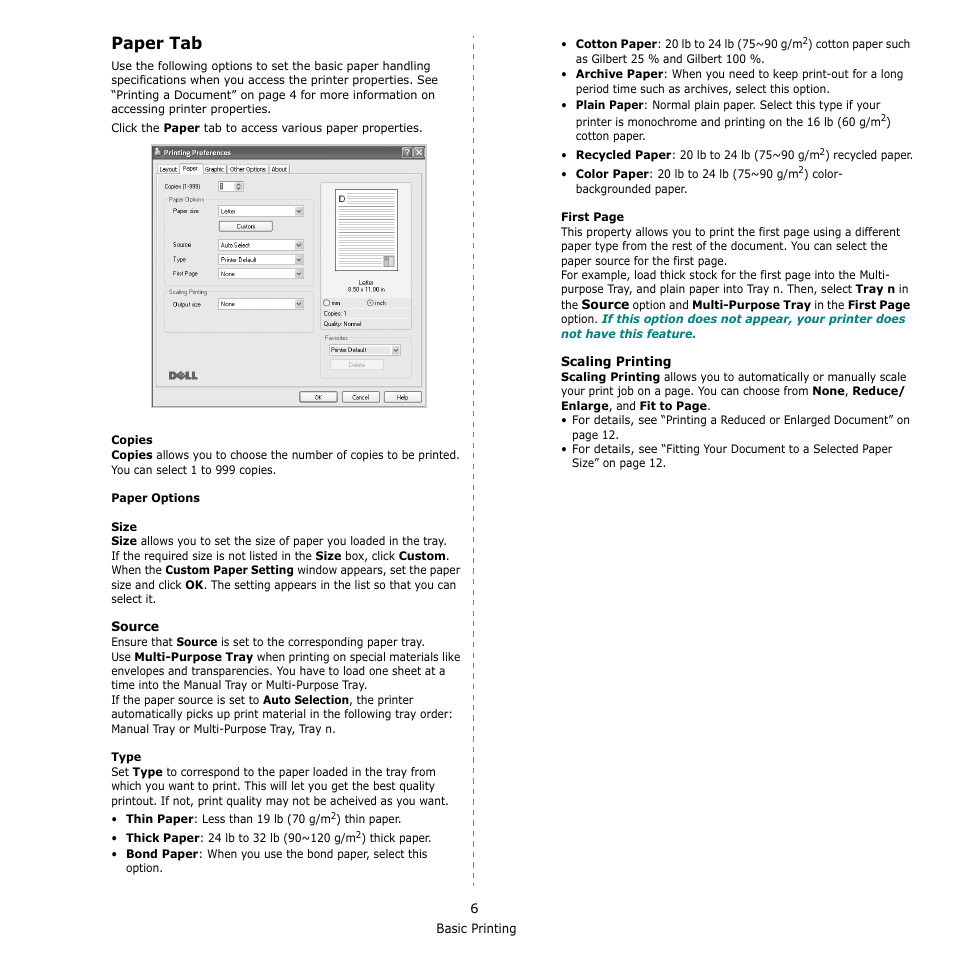 Paper tab | Dell 2145cn Multifunction Color Laser Printer User Manual | Page 111 / 141
