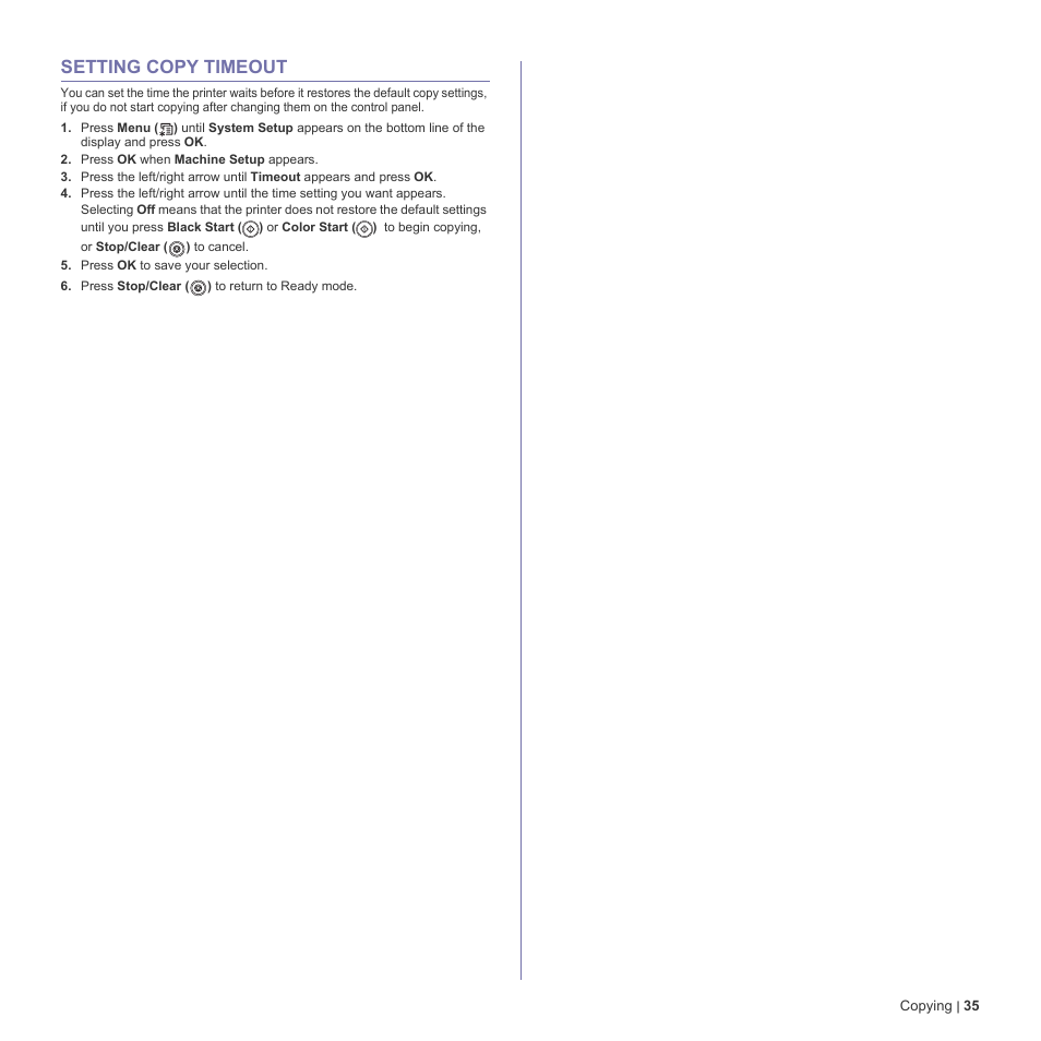 Setting copy timeout, 35 setting copy timeout | Dell 2145cn Multifunction Color Laser Printer User Manual | Page 35 / 141
