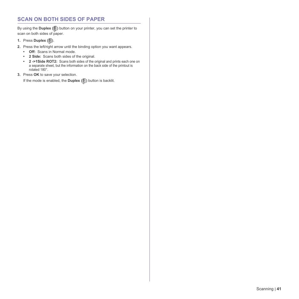 Scan on both sides of paper, 41 scan on both sides of paper, E "scan on both sides of | Dell 2145cn Multifunction Color Laser Printer User Manual | Page 41 / 141