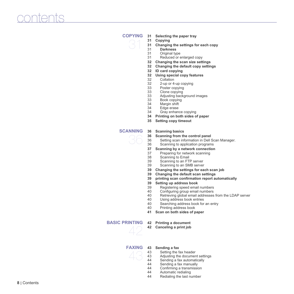 Dell 2145cn Multifunction Color Laser Printer User Manual | Page 8 / 141