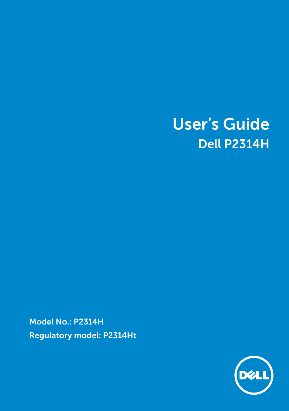 Dell P2314H Monitor User Manual | 37 pages