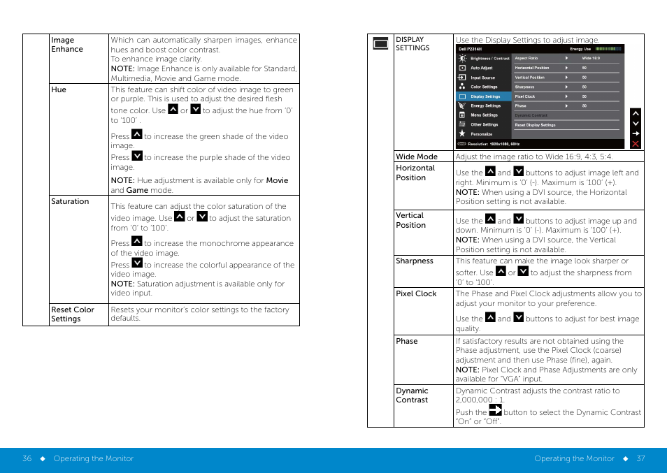 Dell P2314H Monitor User Manual | Page 19 / 37