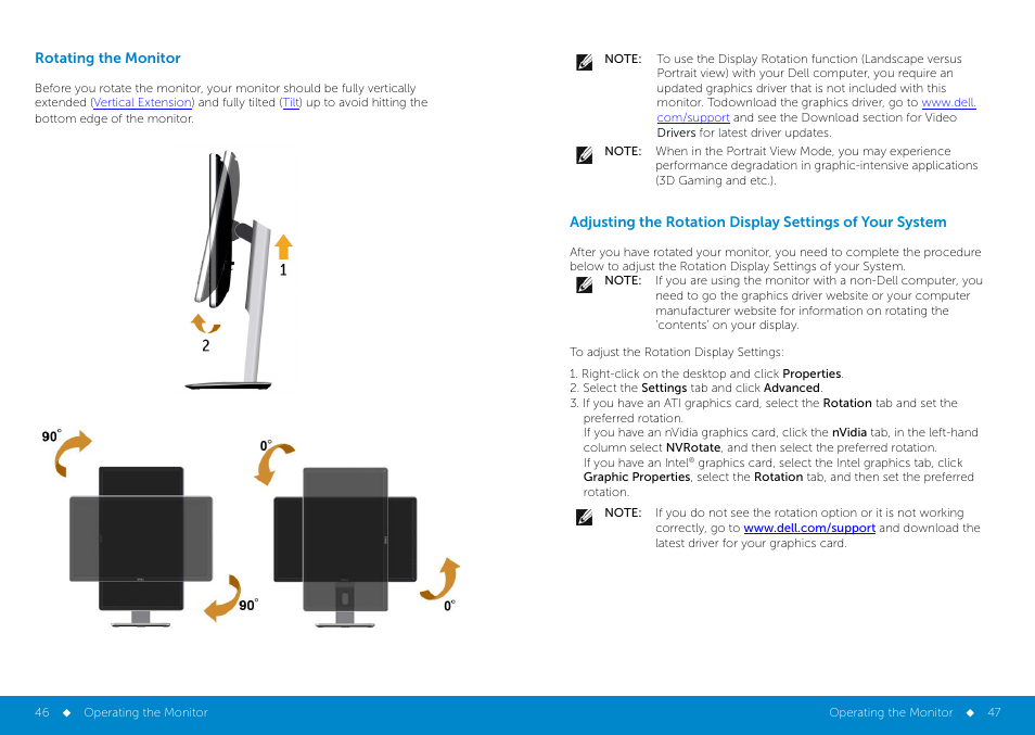 Rotating the monitor | Dell P2314H Monitor User Manual | Page 24 / 37