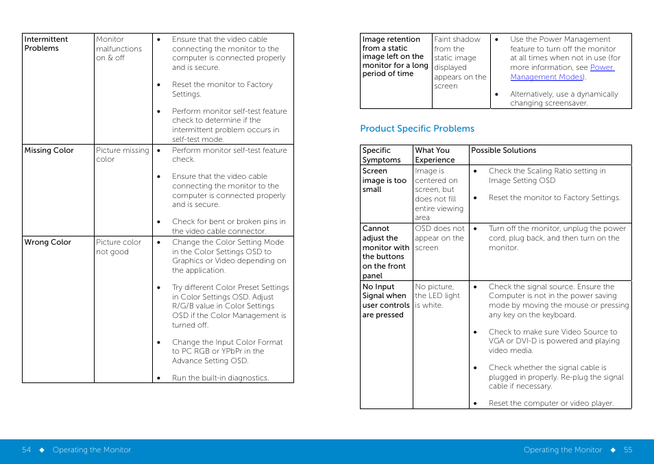 Product_specific_problems | Dell P2314H Monitor User Manual | Page 28 / 37