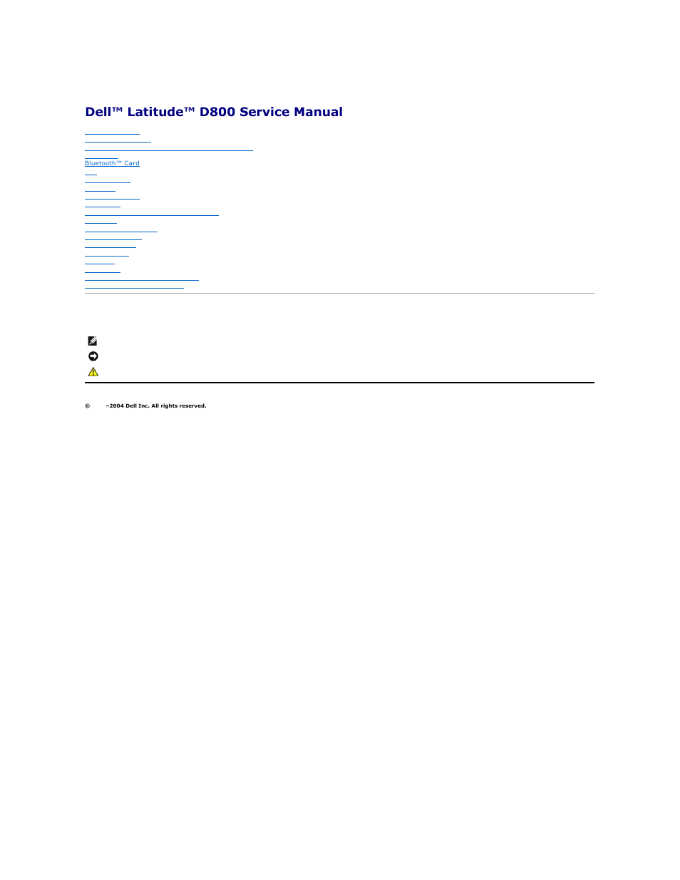 Dell Latitude D800 User Manual | 48 pages