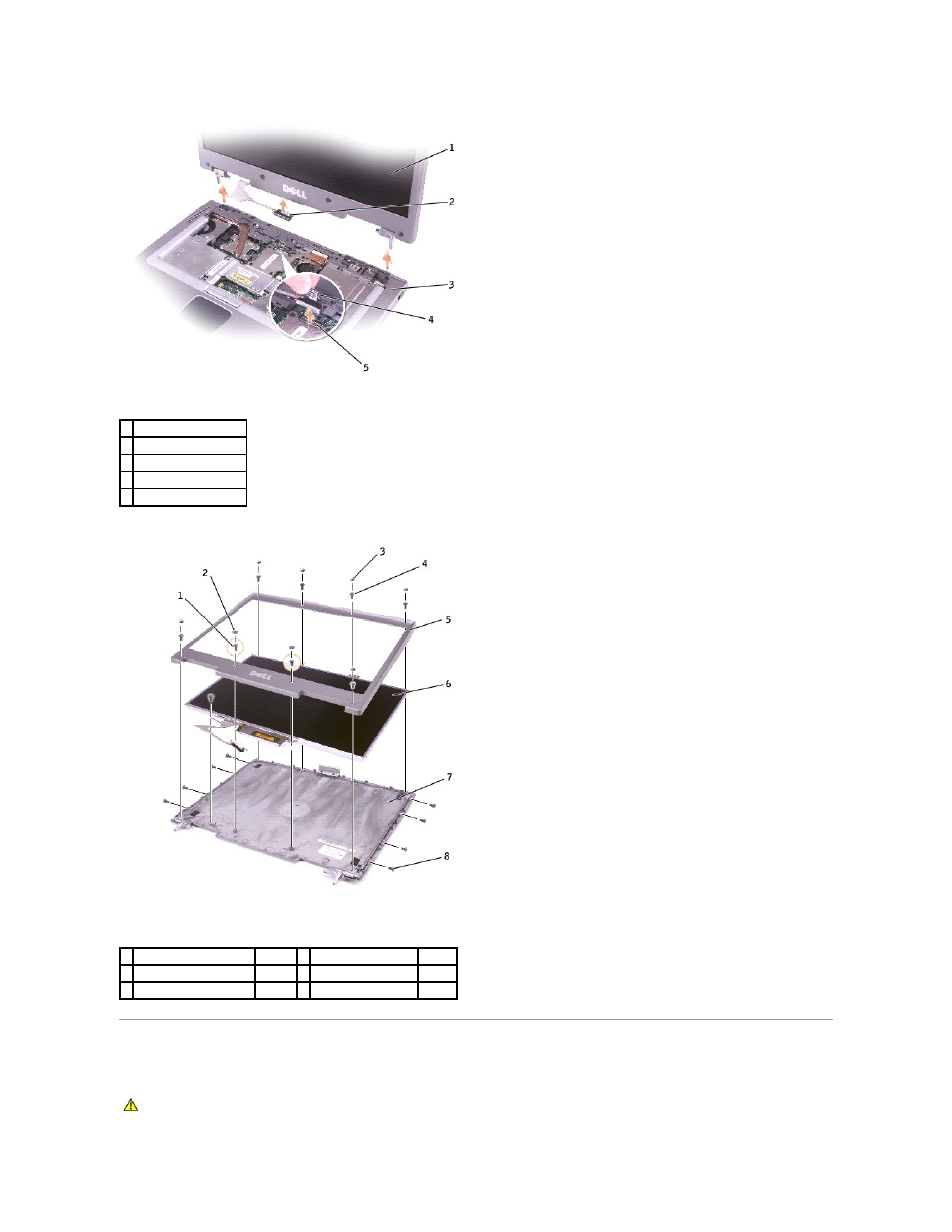 Display bezel | Dell Latitude D800 User Manual | Page 13 / 48