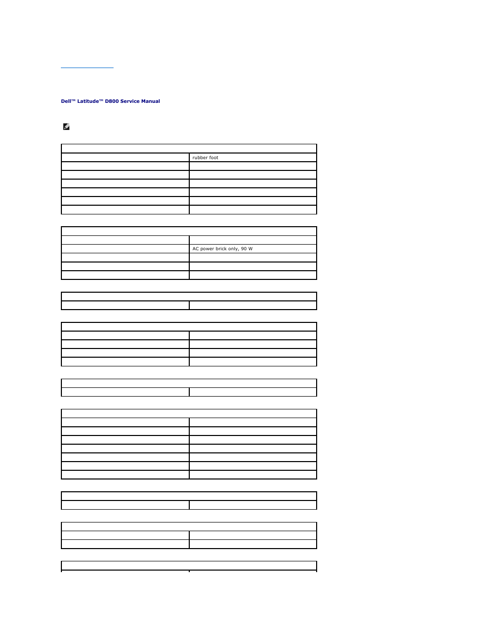 Mini recommended spares list | Dell Latitude D800 User Manual | Page 23 / 48
