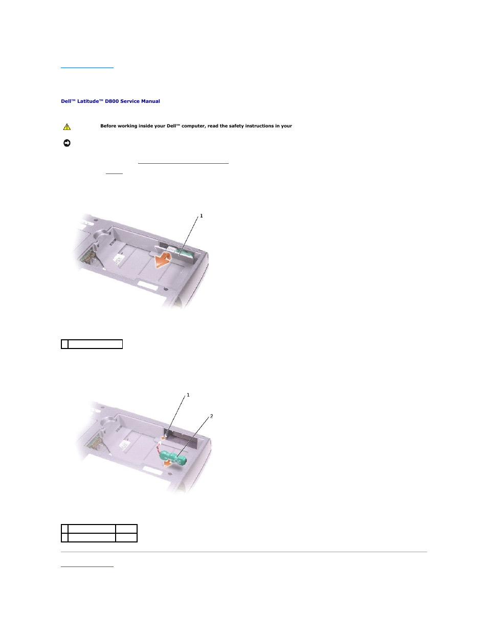 Reserve battery | Dell Latitude D800 User Manual | Page 31 / 48