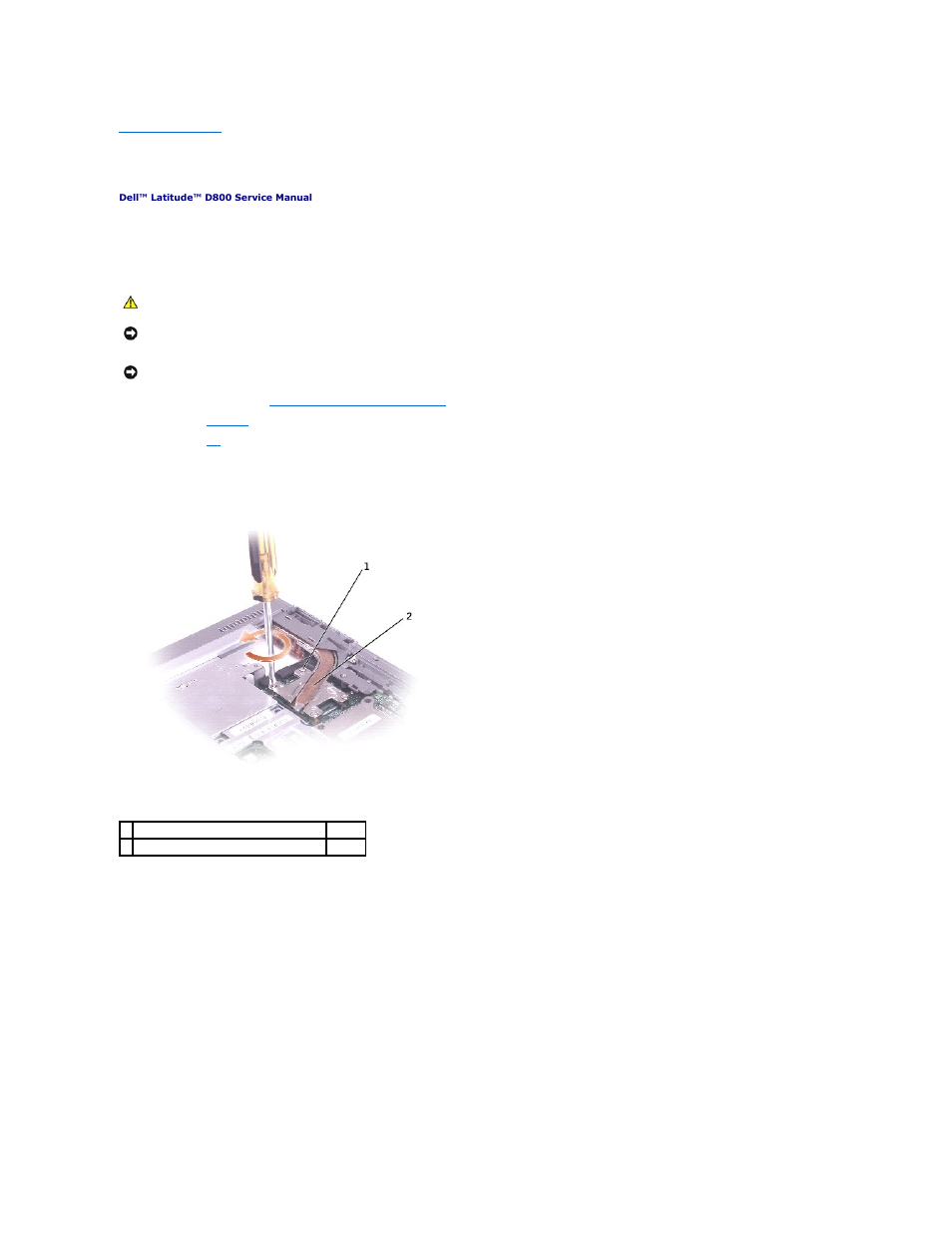 Microprocessor thermal-cooling assembly | Dell Latitude D800 User Manual | Page 38 / 48