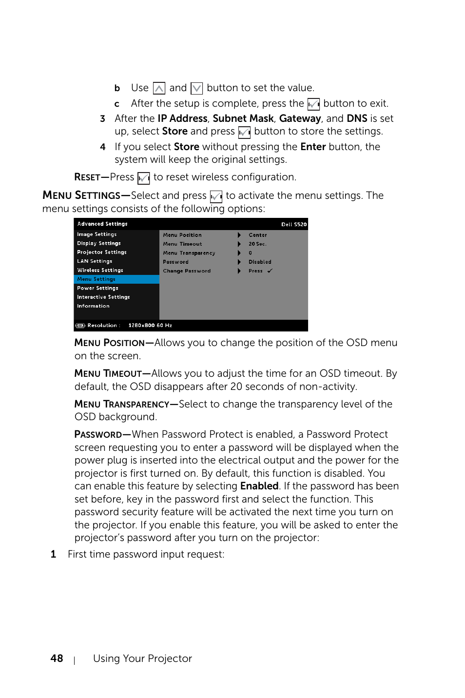 Dell S520 Projector User Manual | Page 48 / 130