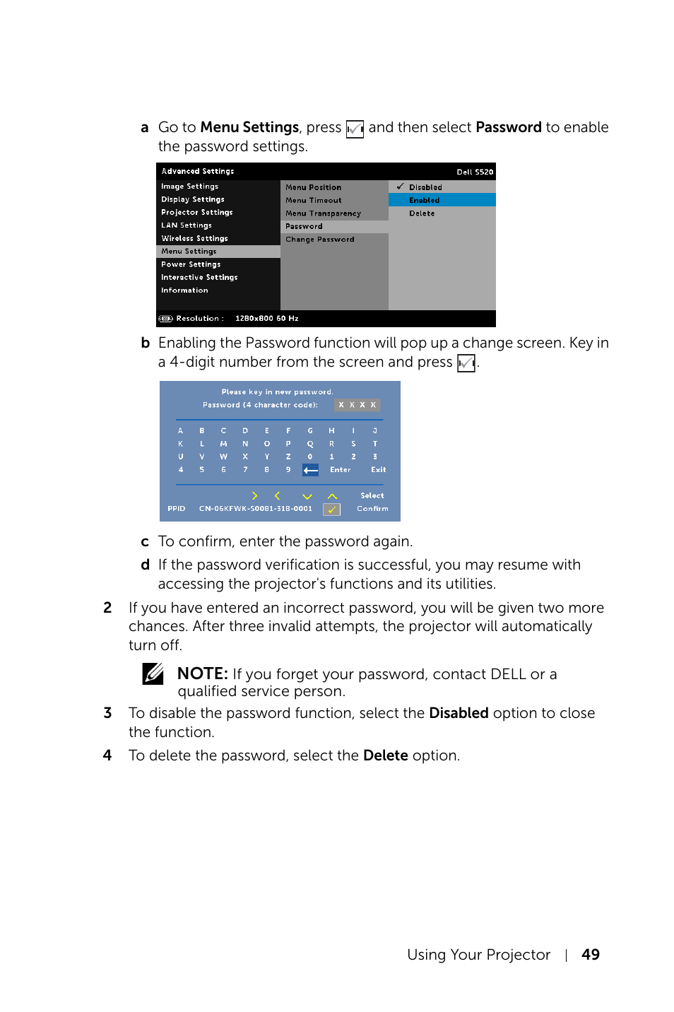 Dell S520 Projector User Manual | Page 49 / 130