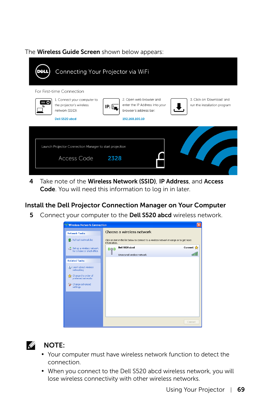 Dell S520 Projector User Manual | Page 69 / 130