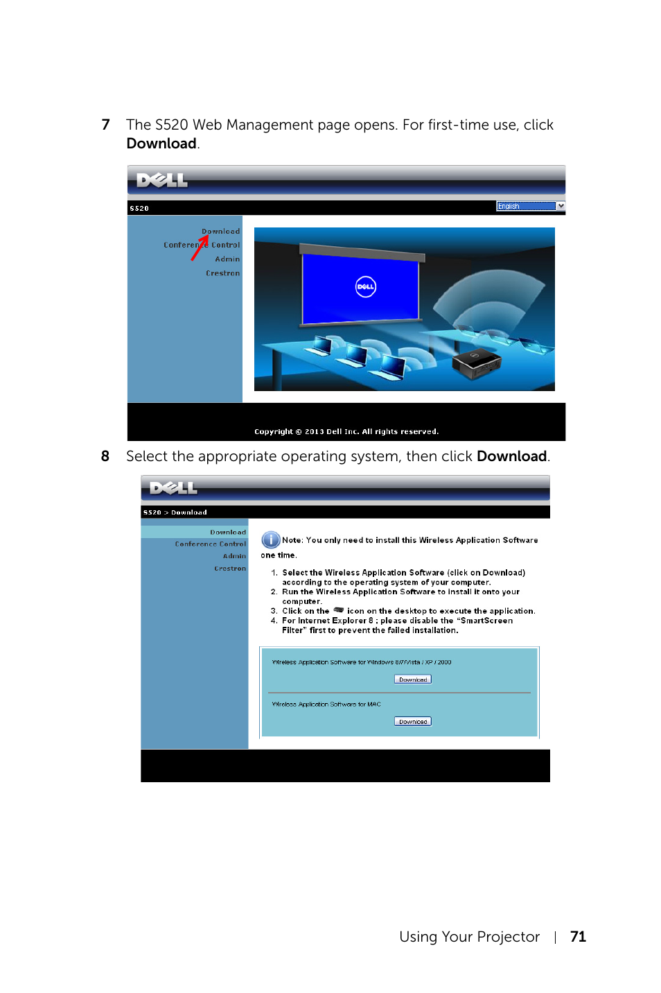 Dell S520 Projector User Manual | Page 71 / 130