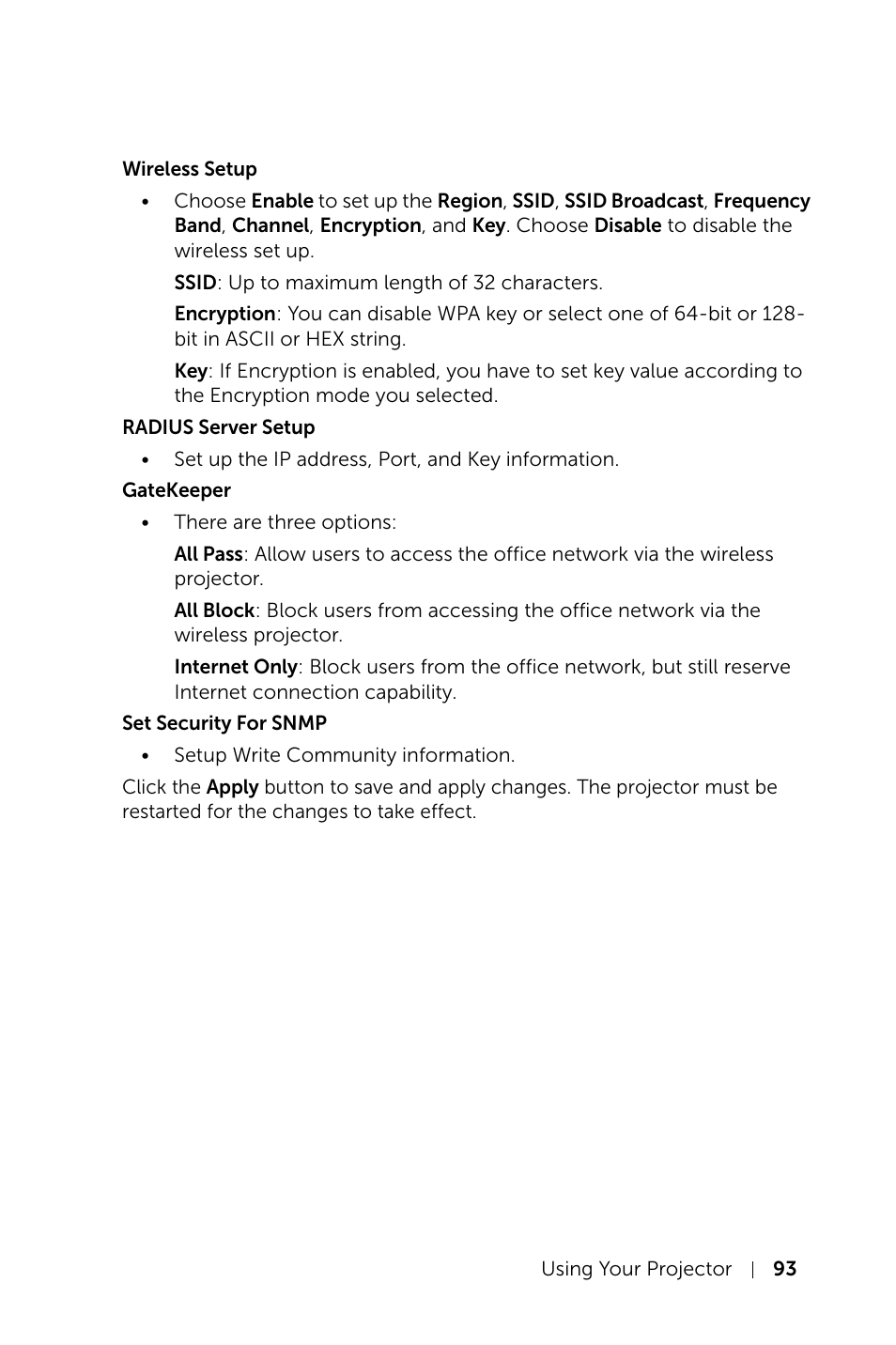 Dell S520 Projector User Manual | Page 93 / 130