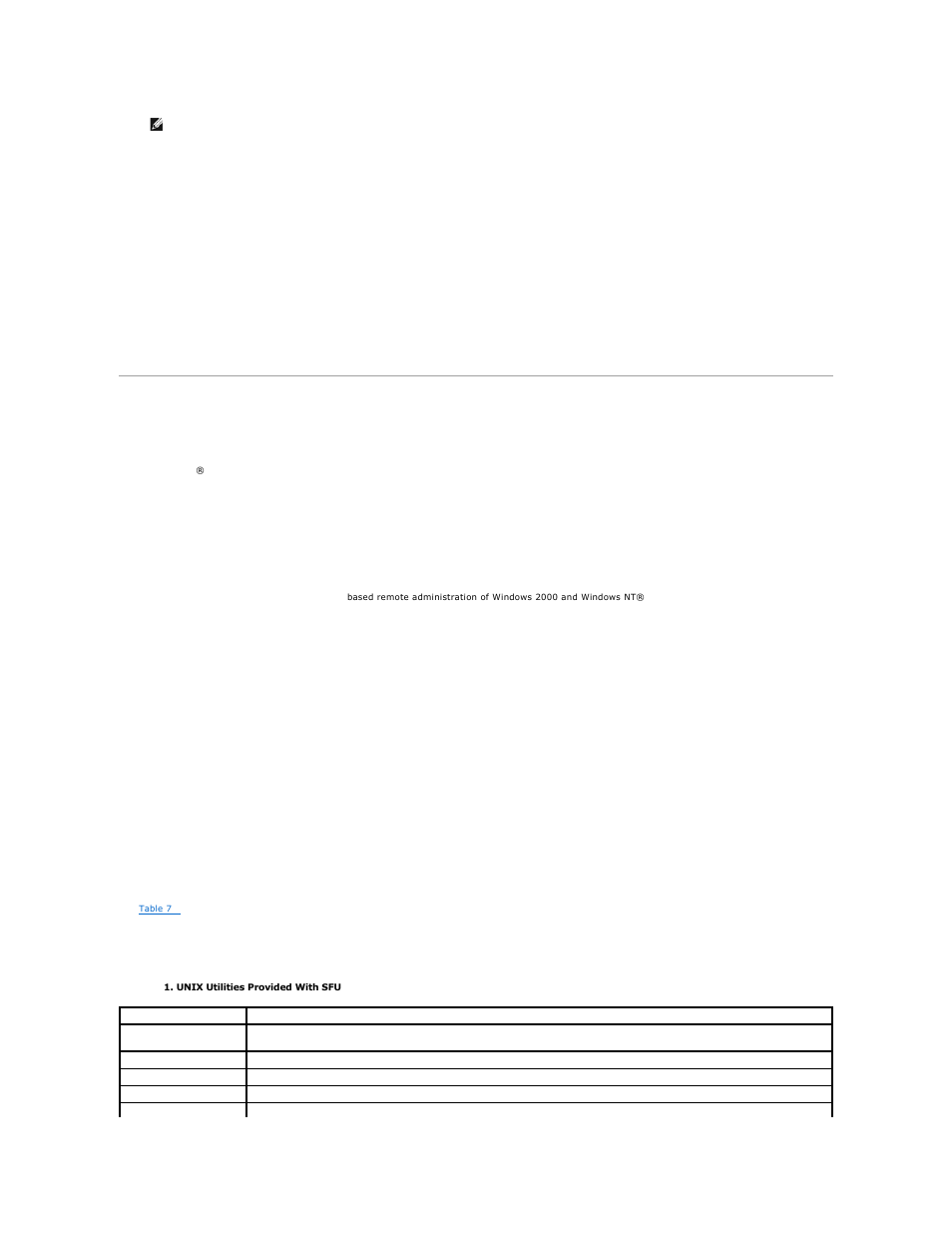 Services for unix, Server for network file system (nfs), Unix utilities | Dell PowerVault 725N (Rackmount NAS Appliance) User Manual | Page 149 / 172