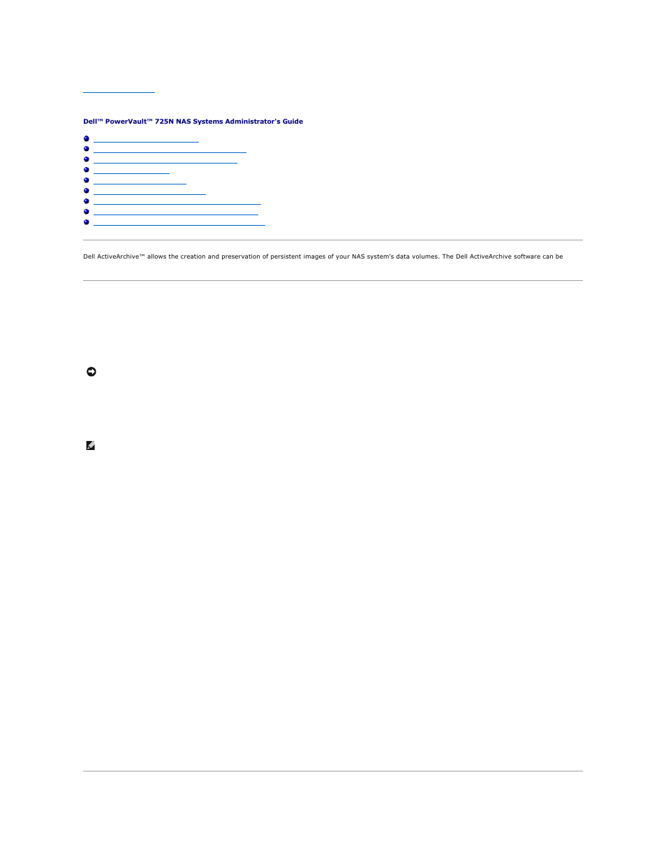 Dell activearchive, Introduction to persistent images, Cache file | Cache thresholds, Persistent image retention weights, Persistent image considerations, Storing persistent images | Dell PowerVault 725N (Rackmount NAS Appliance) User Manual | Page 43 / 172