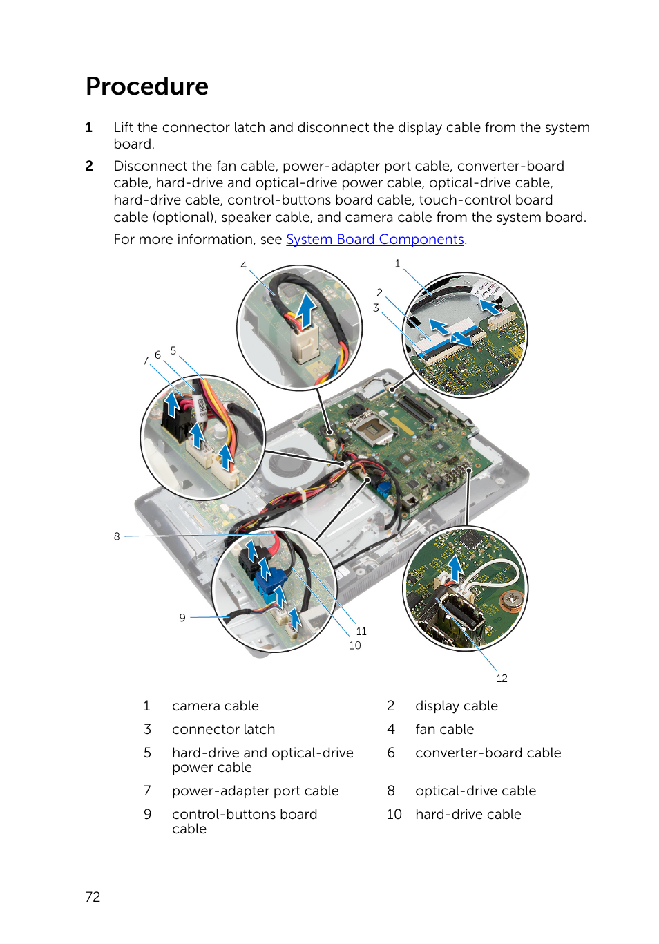 Procedure | Dell Inspiron 20 (3048, Early 2014) User Manual | Page 72 / 85