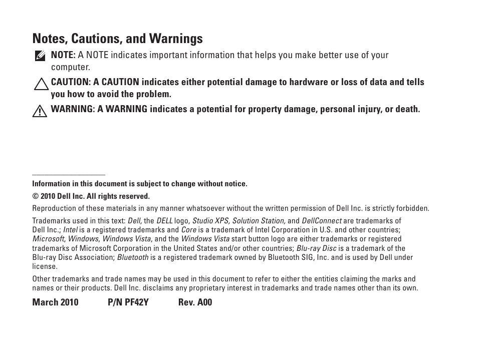 Dell Studio XPS 1645 (Late 2009) User Manual | Page 4 / 80