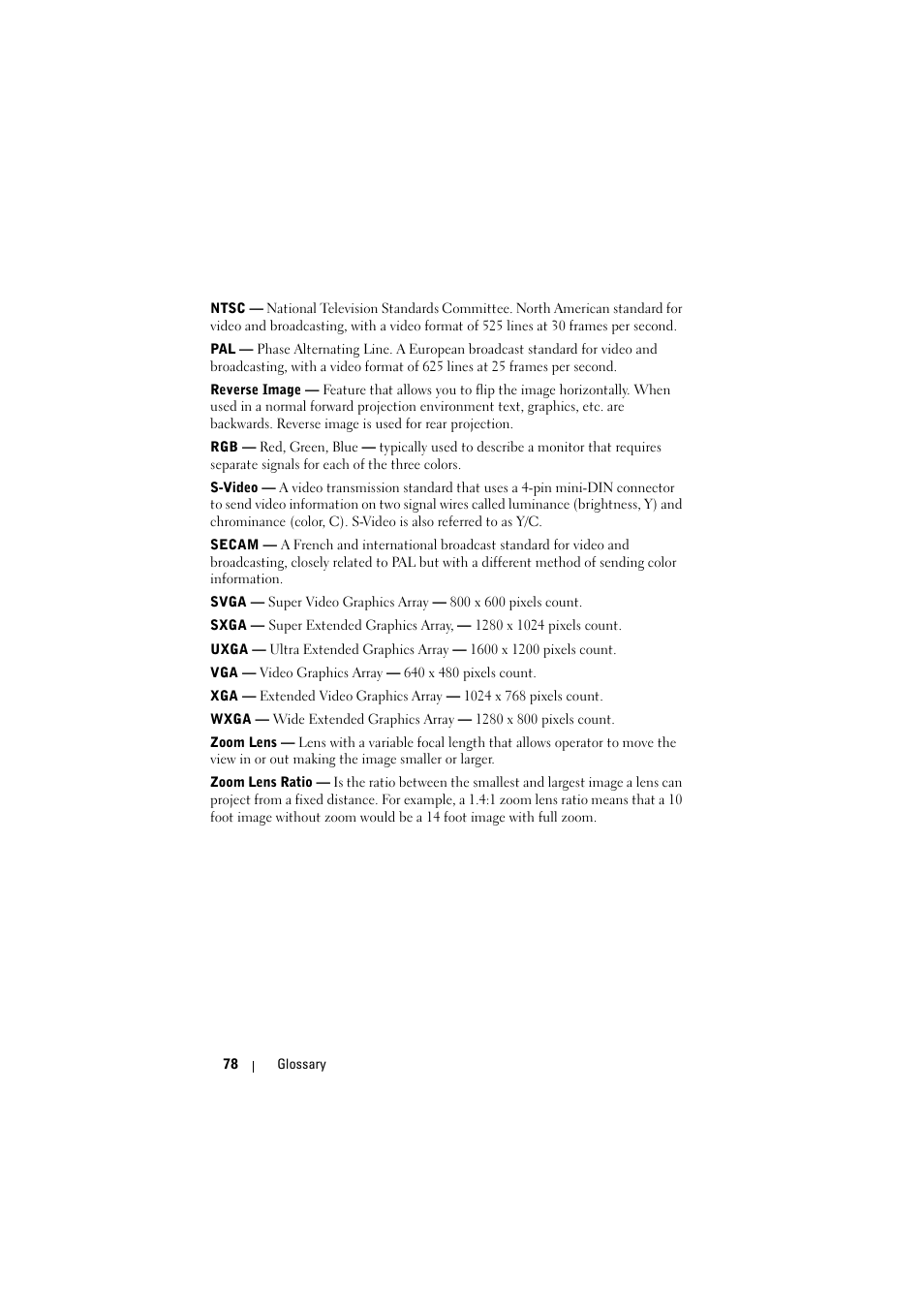 Dell S300 Projector User Manual | Page 78 / 81