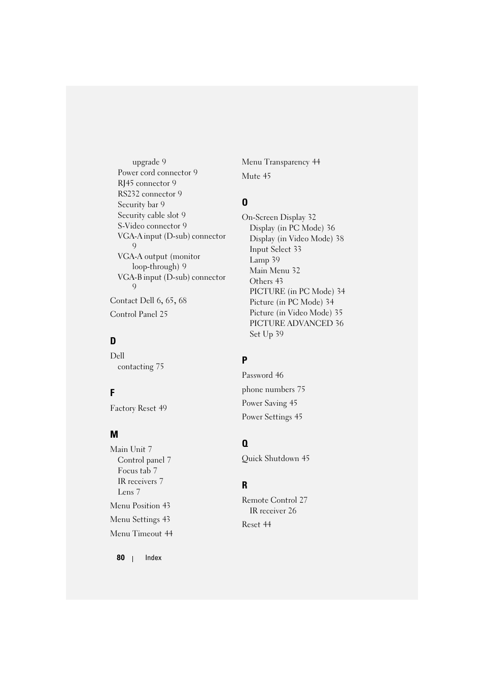 Dell S300 Projector User Manual | Page 80 / 81