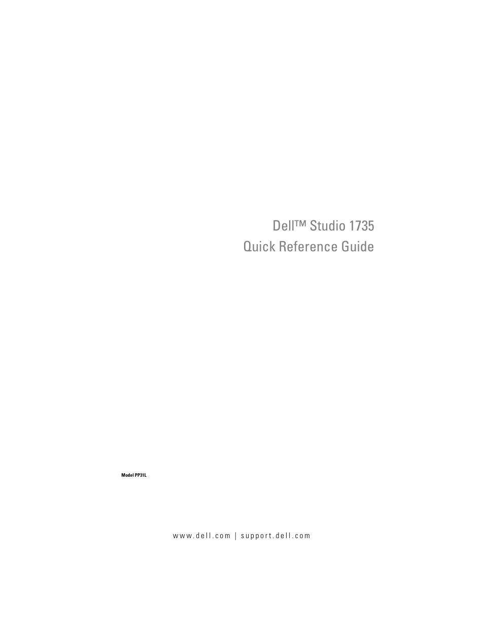 Dell Studio 1735 (Mid 2008) User Manual | 64 pages