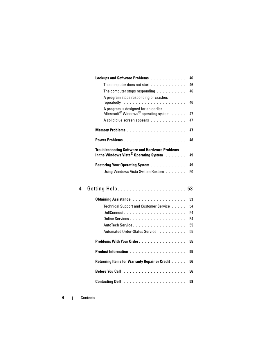 4getting help | Dell Studio 1735 (Mid 2008) User Manual | Page 4 / 64